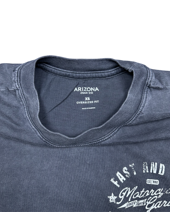Arizona Jean Co "Fast and Free" Motorcycle Garage Graphic T-Shirt (XS)