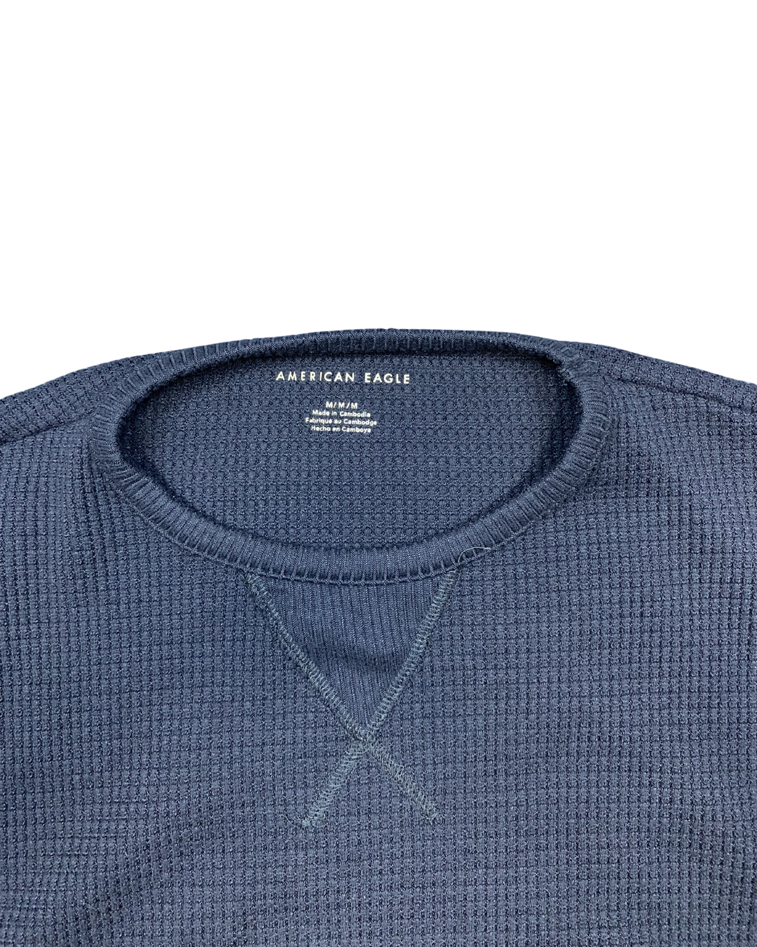 American Eagle Waffle Knit Thermal Long Sleeve Crewneck (Medium)