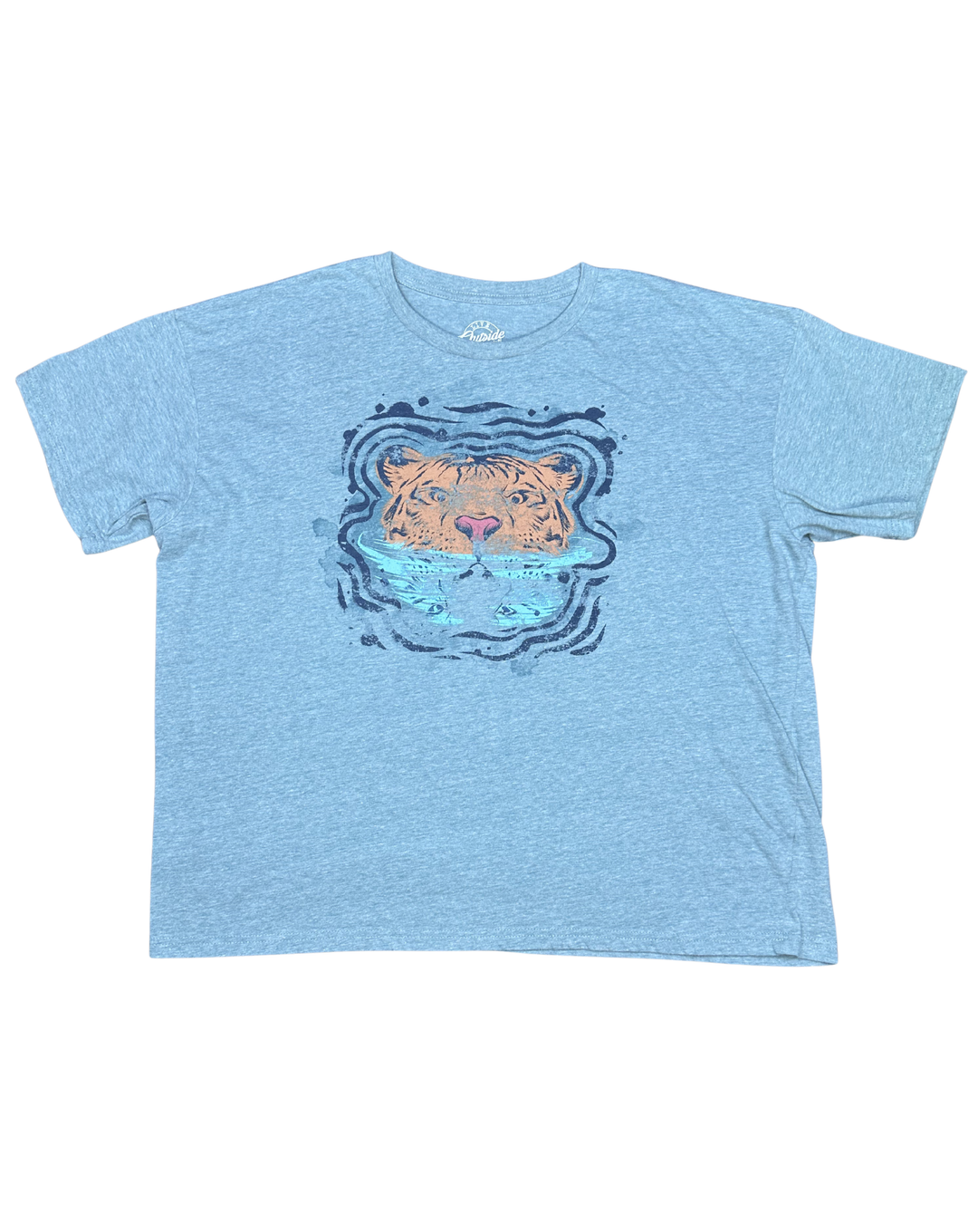 Pura Vida Outside Tiger Swimming Graphic T-Shirt (Large)