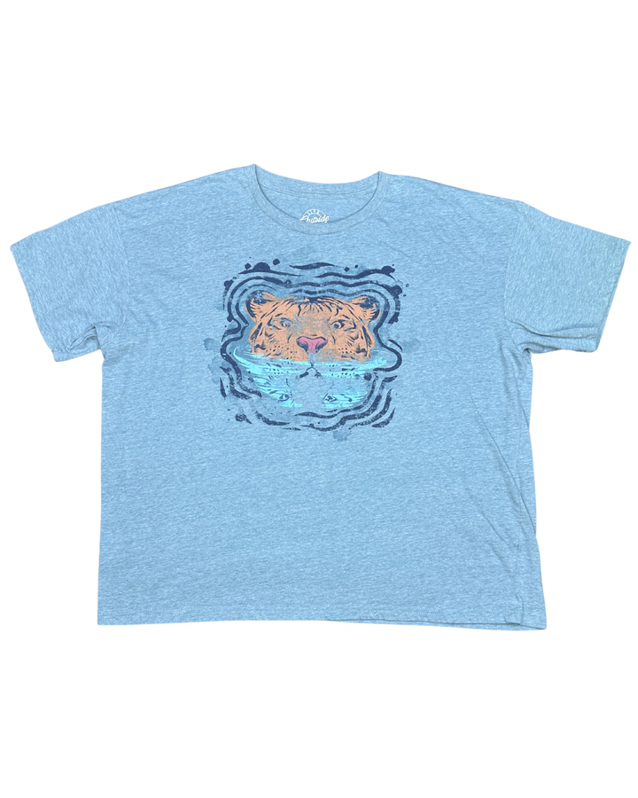 Pura Vida Outside Tiger Swimming Graphic T-Shirt (Large)