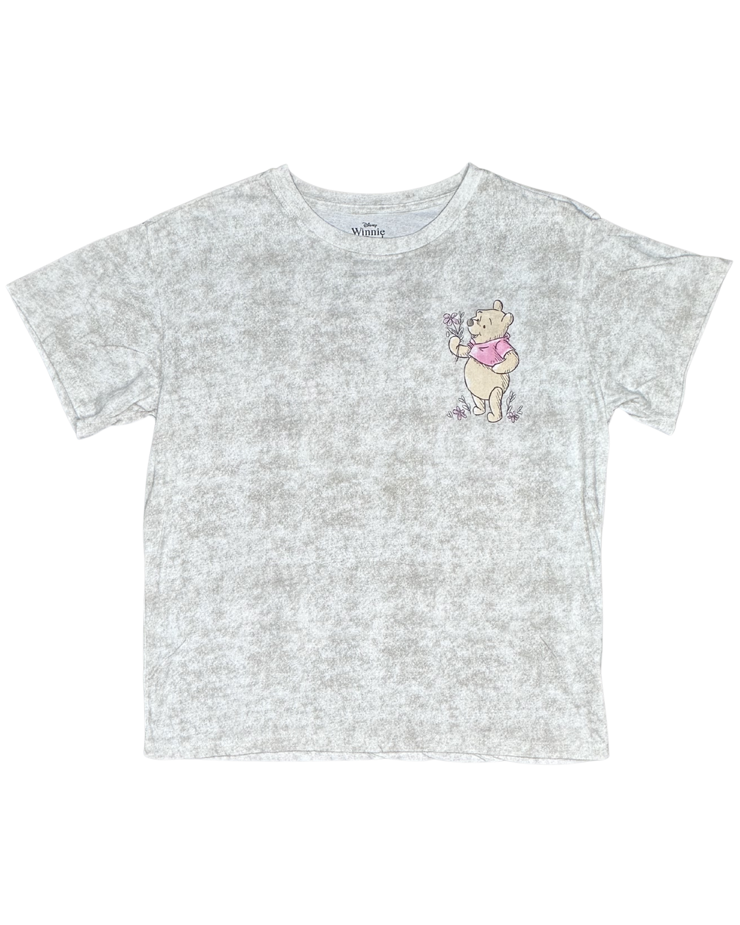Disney Winnie the Pooh Stop and Smell the Flowers Graphic T-Shirt (Medium)