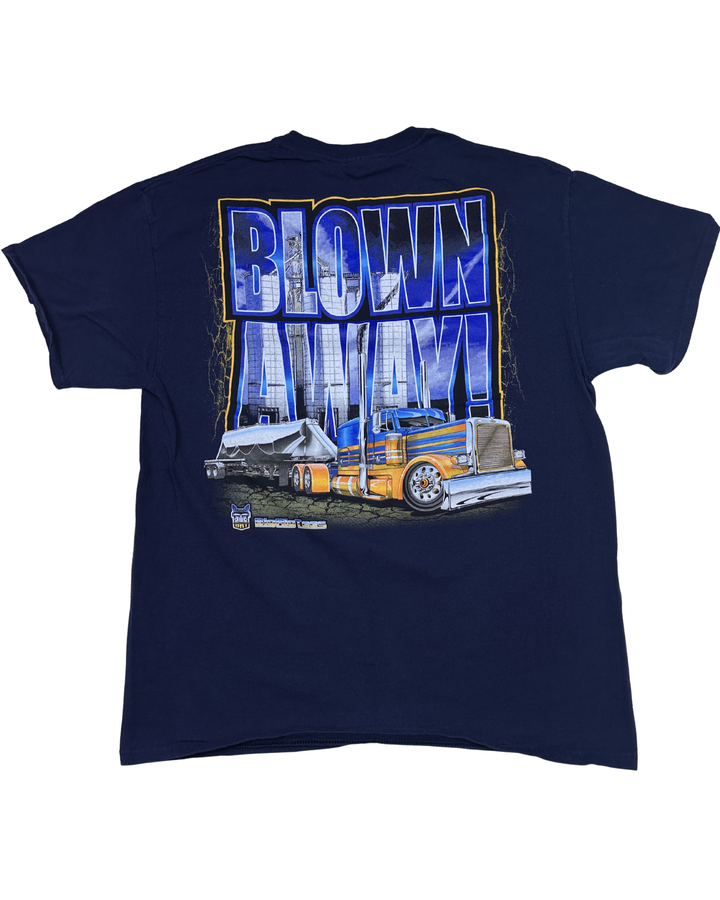 Blown Away Semi Truck Graphic T-Shirt (large)