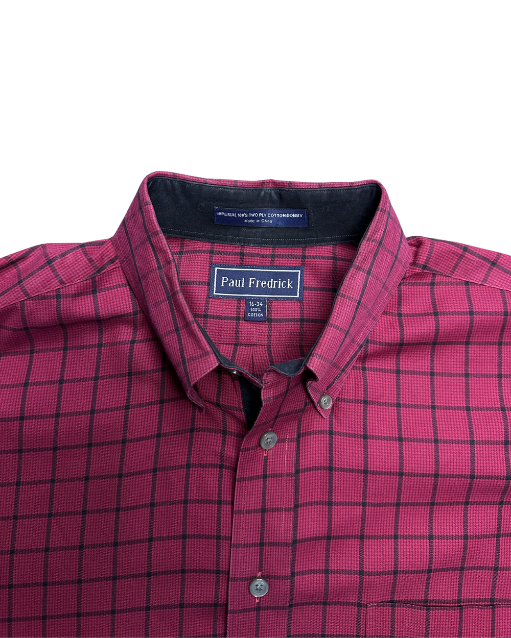 Paul Fredrick Windowpane Check Button-Down Long Sleeve Shirt