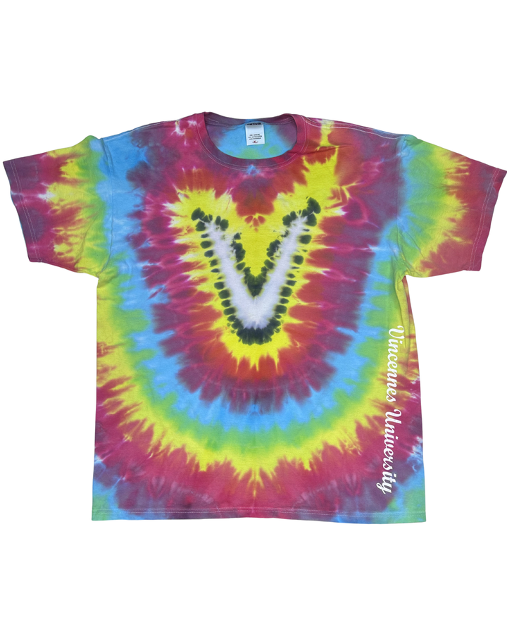 Vincennes University Spiral Tie-Dye Anvil T-Shirt (XL)