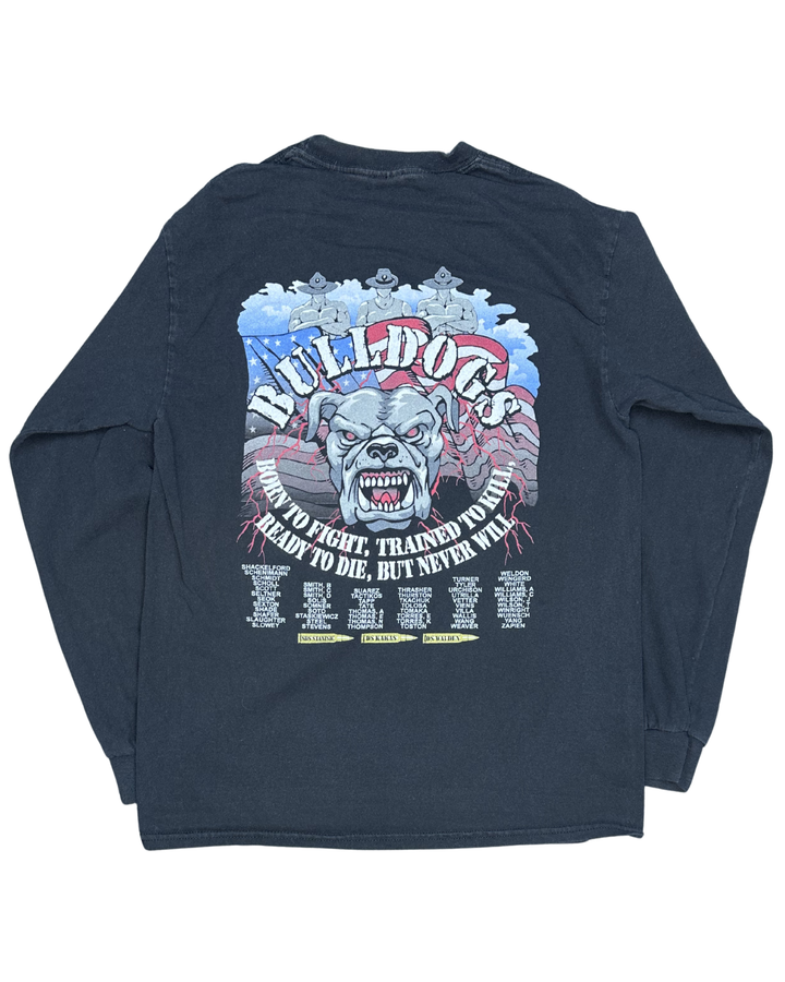 Delta Battery 1st BN 40th FA Bulldogs Military Long Sleeve T-Shirt (Large)