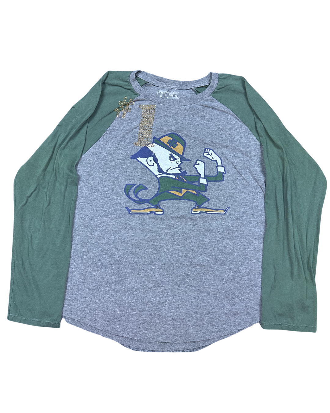 Notre Dame Fighting Irish #42 Raglan Long Sleeve T-Shirt (XL)