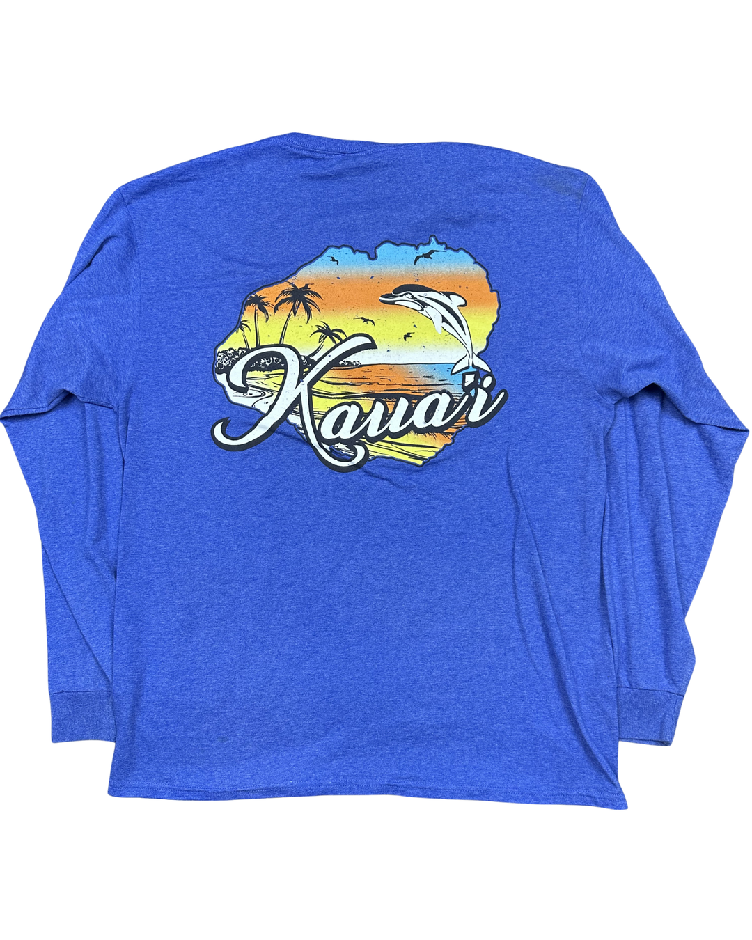 Kauai Hawaii Long Sleeve Graphic T-Shirt (Large) - Back