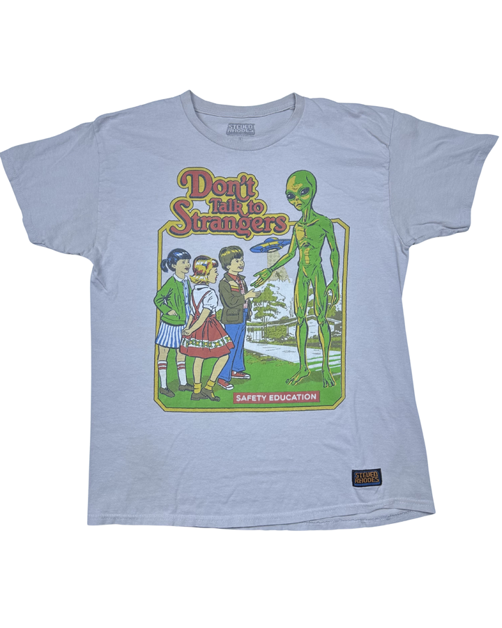 Steven Rhodes Don't Talk to Strangers Graphic T-Shirt (Large)