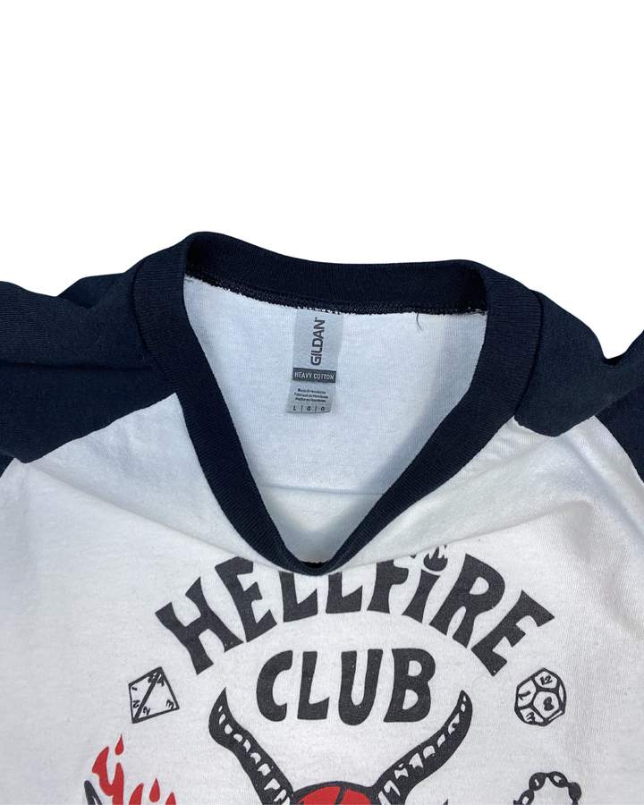 Stranger Things Hellfire Club Raglan Baseball T-Shirt (Large)