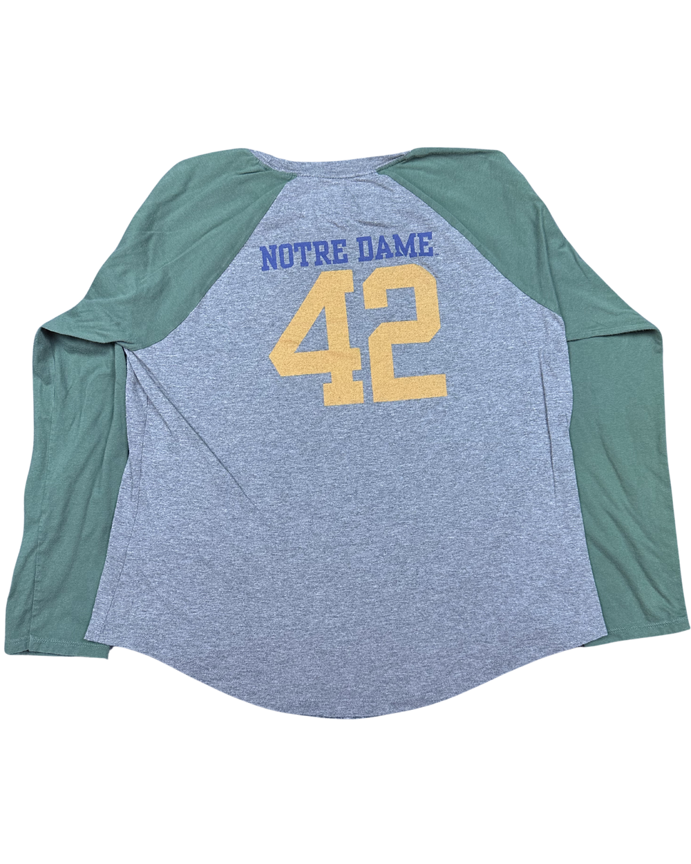 Notre Dame Fighting Irish #42 Raglan Long Sleeve T-Shirt (XL)