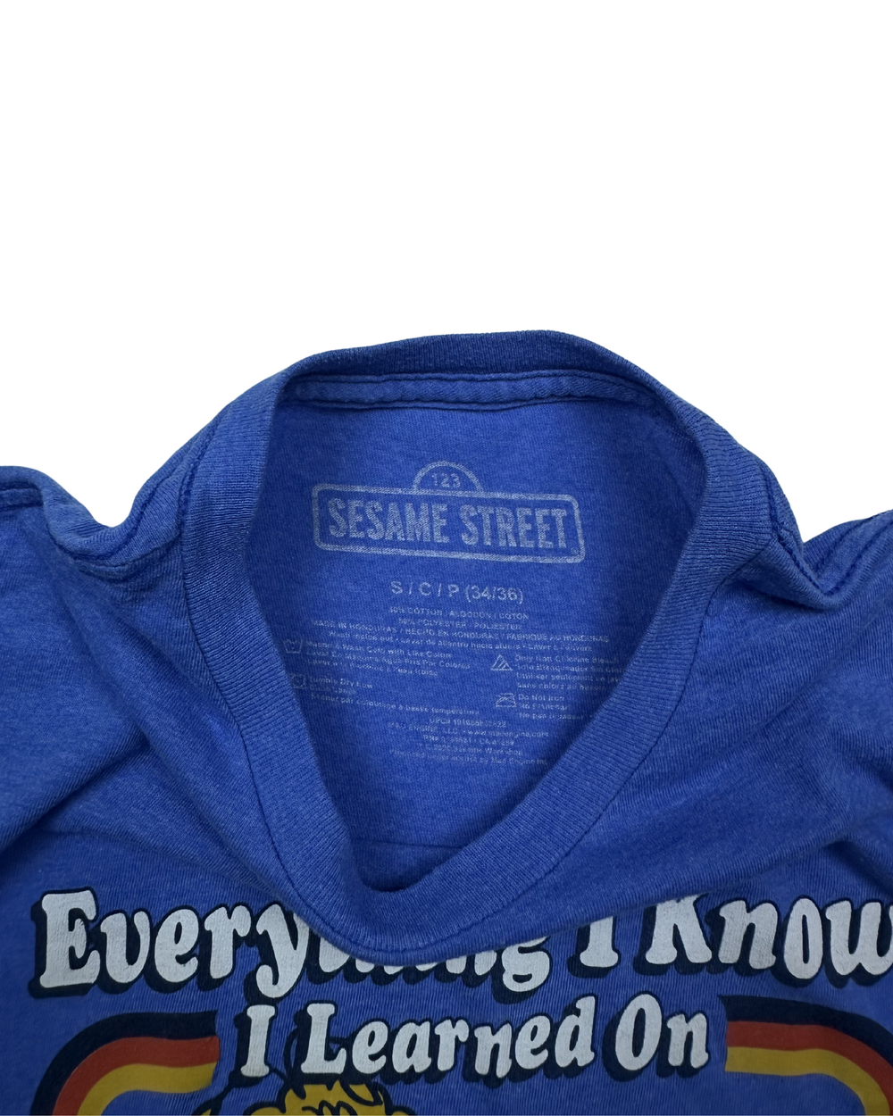 Sesame Street "Everything I Know I Learned On The Streets" Graphic T-Shirt (Small)