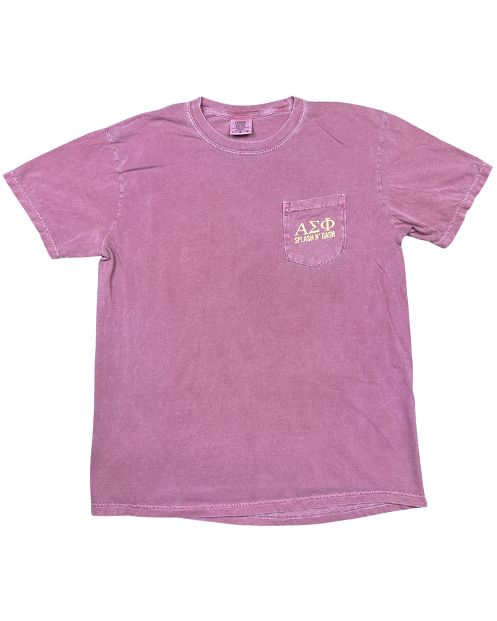 Comfort Colors Alpha Sigma Phi Splash N' Bash Pocket T-Shirt (Large)