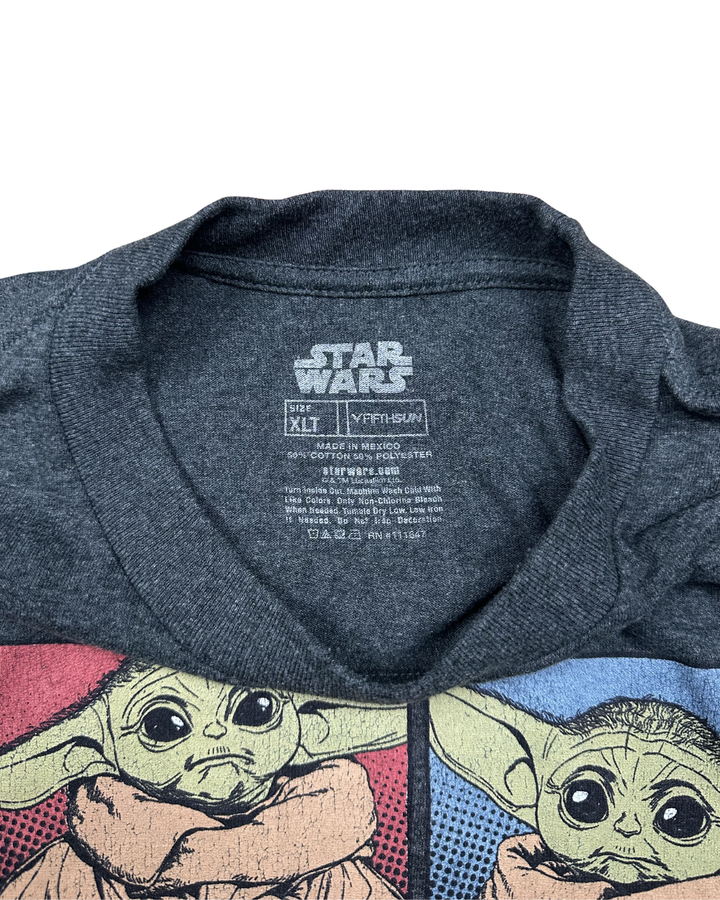 Star Wars The Mandalorian Baby Yoda Grogu 4-Panel Graphic T-Shirt (X-Large Tall)