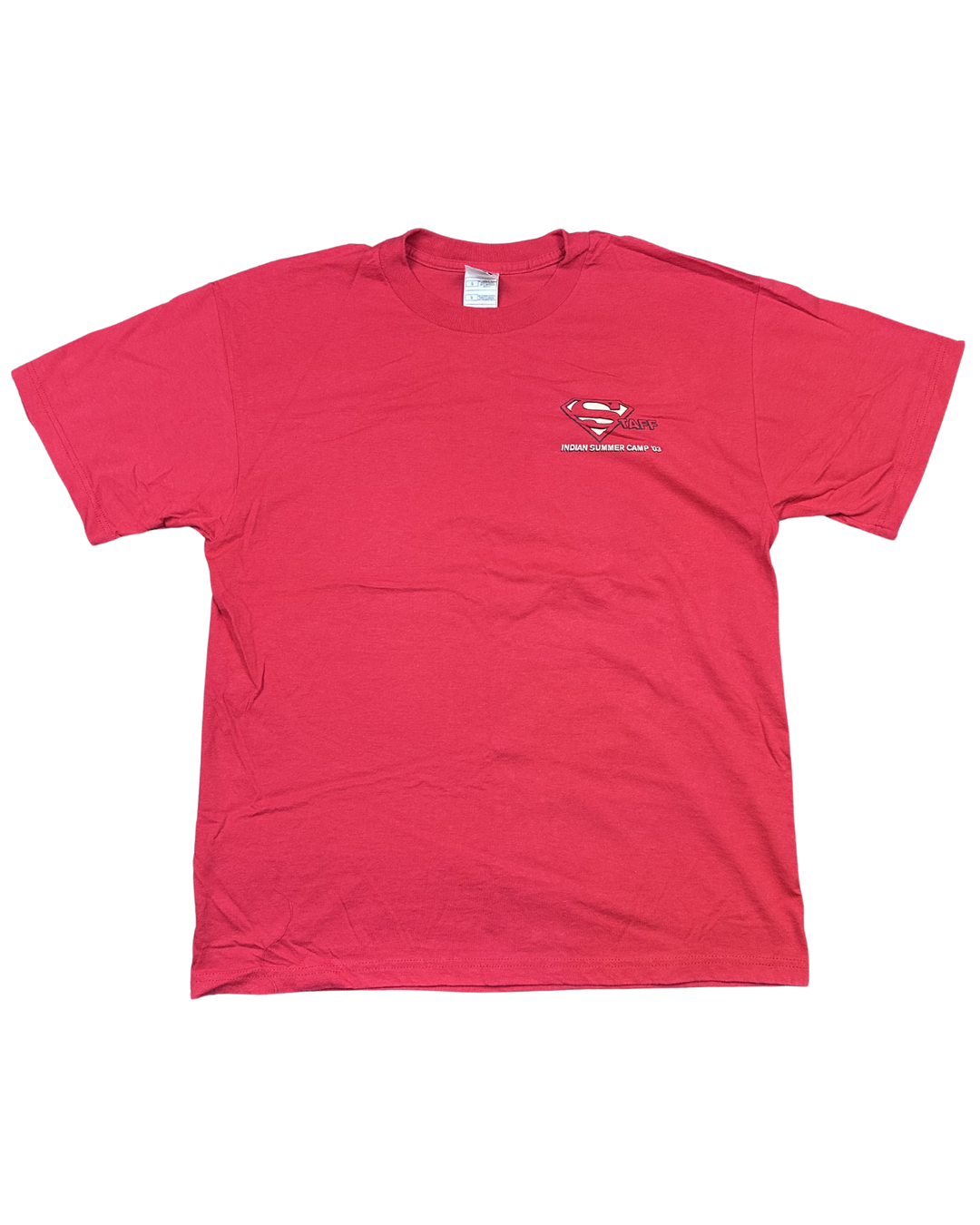 DC Comics Superman "Super Staff" Indian Summer Camp Graphic T-Shirt (Large)