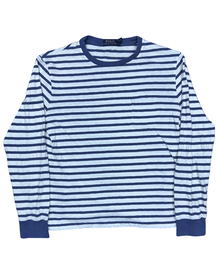Polo Ralph Lauren Striped Pocket Long Sleeve T-Shirt (Medium)