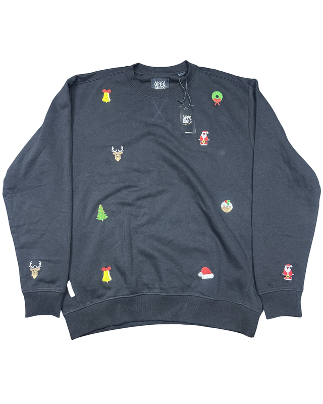 OppoSuits Deluxe Christmas Embroidered Crewneck