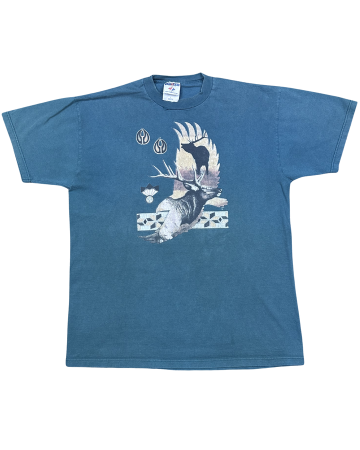 Native American Elk Graphic T-Shirt (Large)