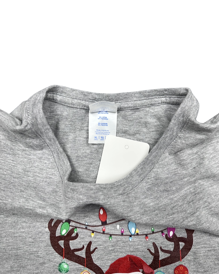 Christmas Golden Retriever Reindeer Graphic T-Shirt (XL)