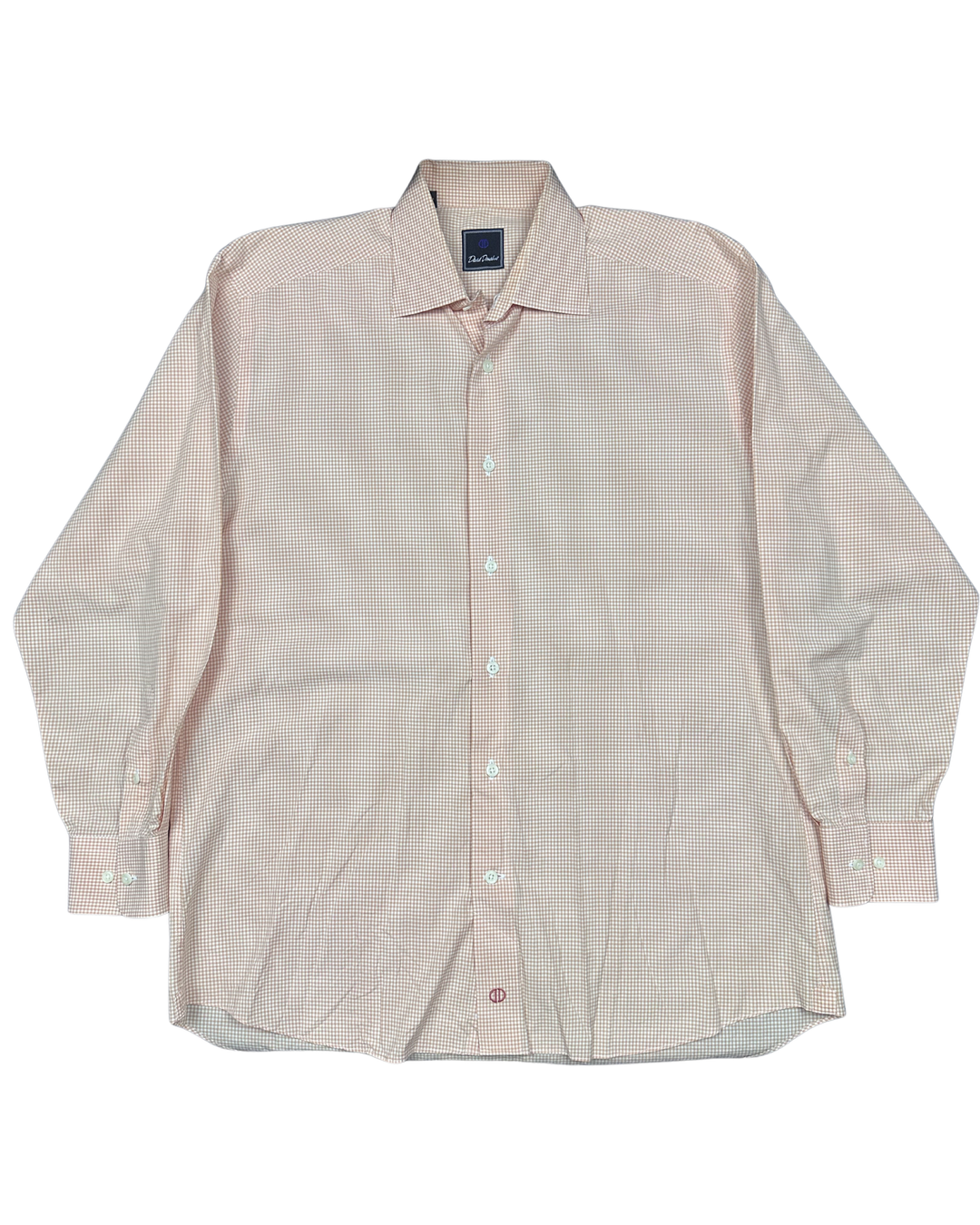 David Donahue Micro-Check Button-Down Long Sleeve Shirt