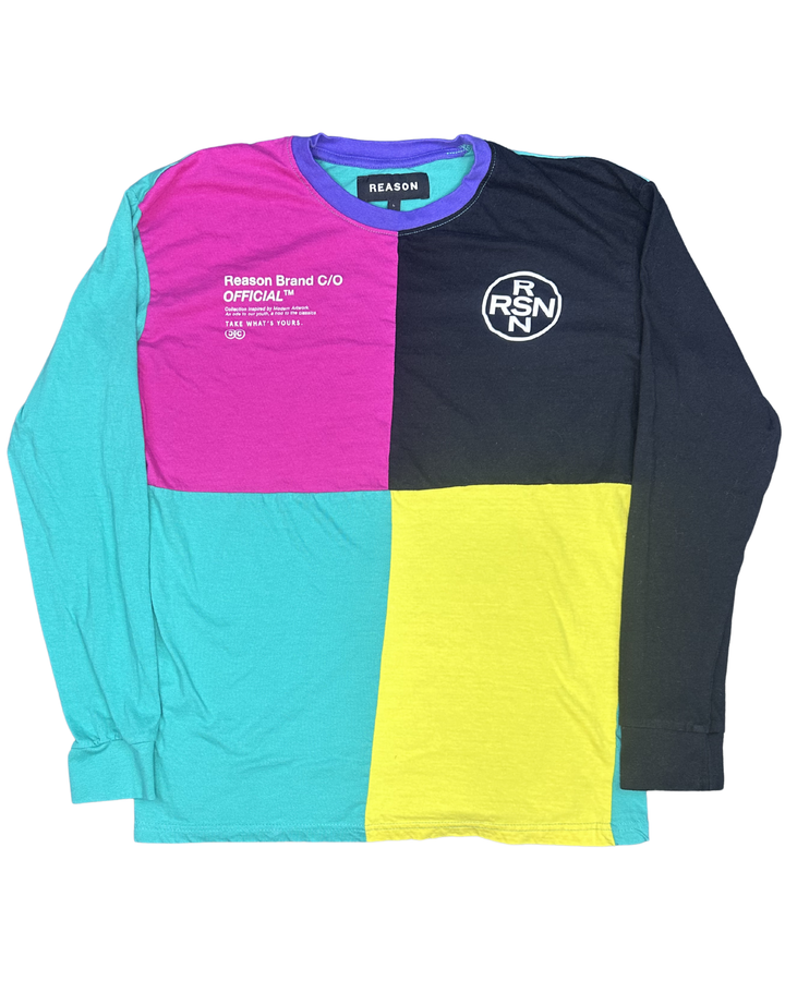 Reason Brand Color Block Long Sleeve T-Shirt (Large)