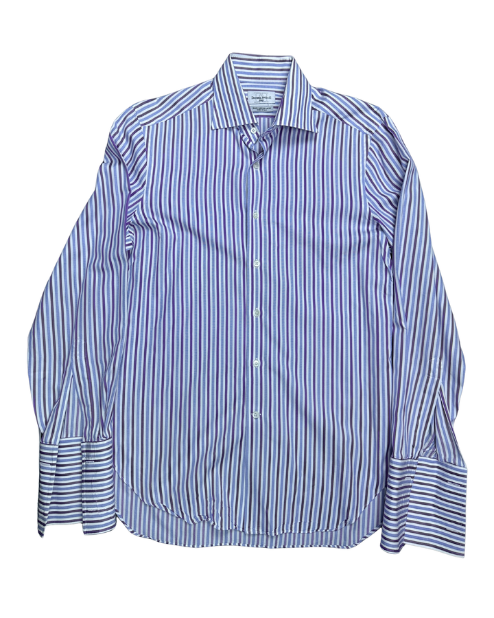 Daniel Dolce Italy Stripe Button-Down Long Sleeve Shirt (Large)