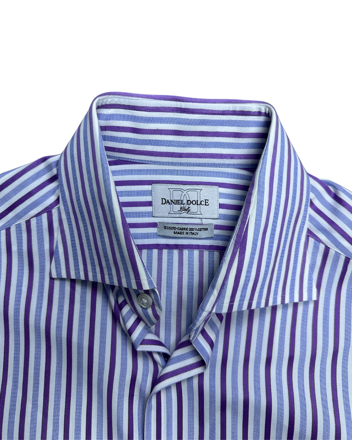 Daniel Dolce Italy Stripe Button-Down Long Sleeve Shirt (Large)