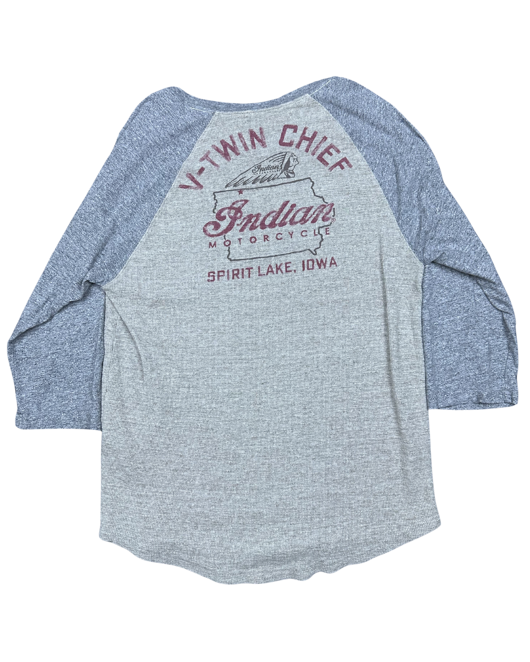Lucky Brand Indian Motorcycle Spirit Lake Iowa Raglan T-Shirt (Medium)