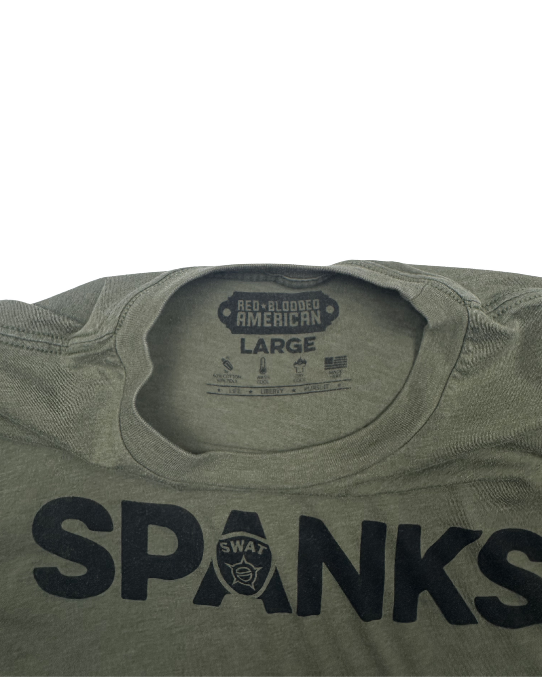 Red Blooded American Spanks SWAT Logo T-Shirt (large)