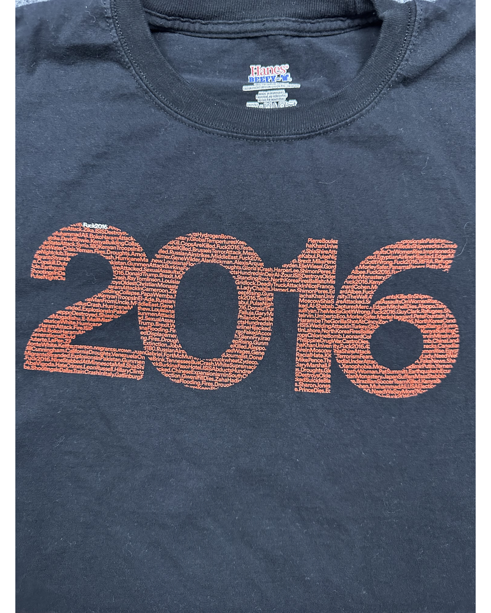 2016 Celebrity Deaths Graphic T-Shirt (Medium)