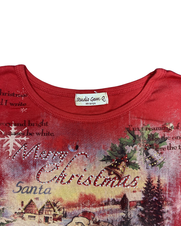 Studio Gem Merry Christmas Santa Holiday Long Sleeve T-Shirt (2XL)