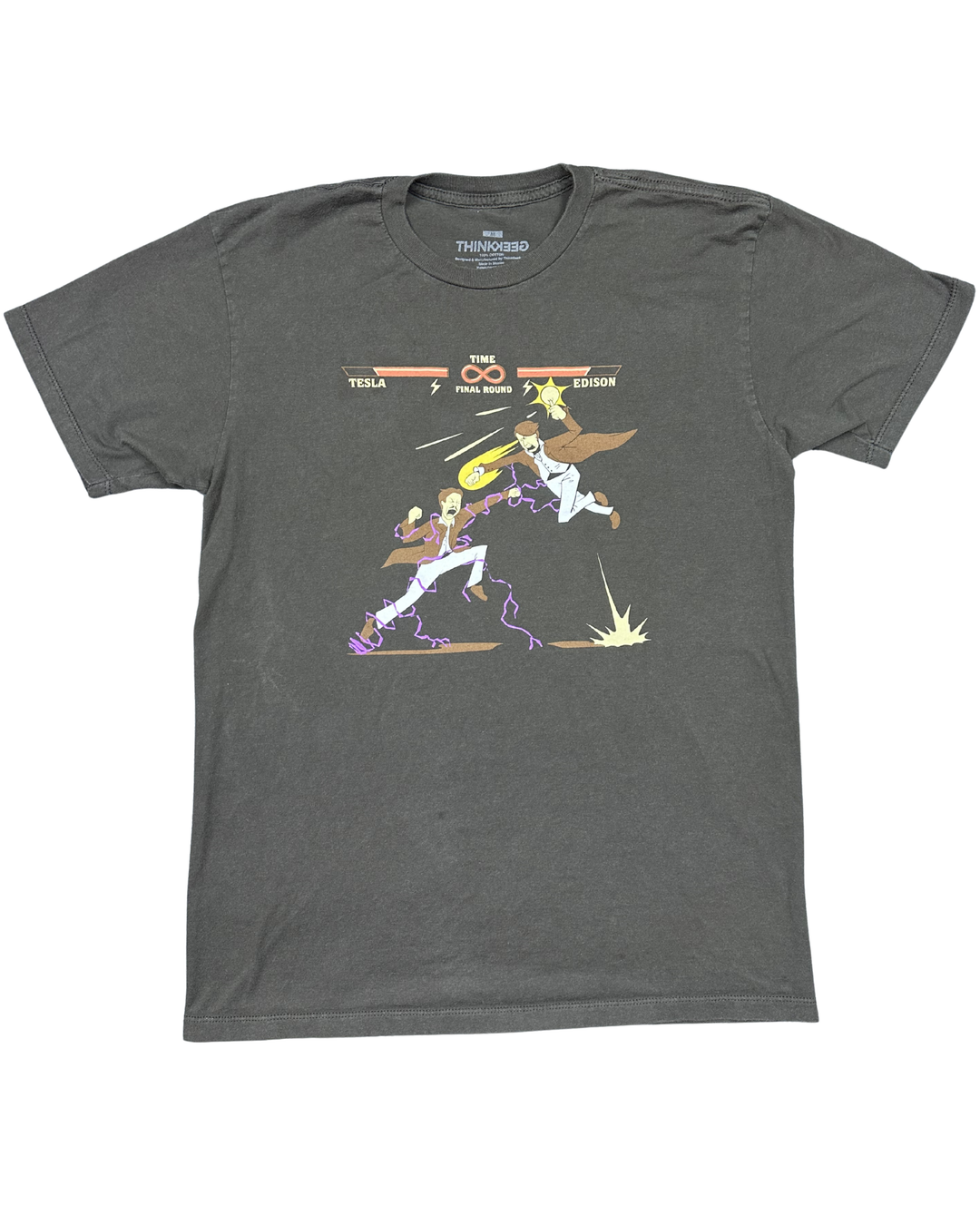 ThinkGeek Tesla vs Edison Graphic T-Shirt - Front