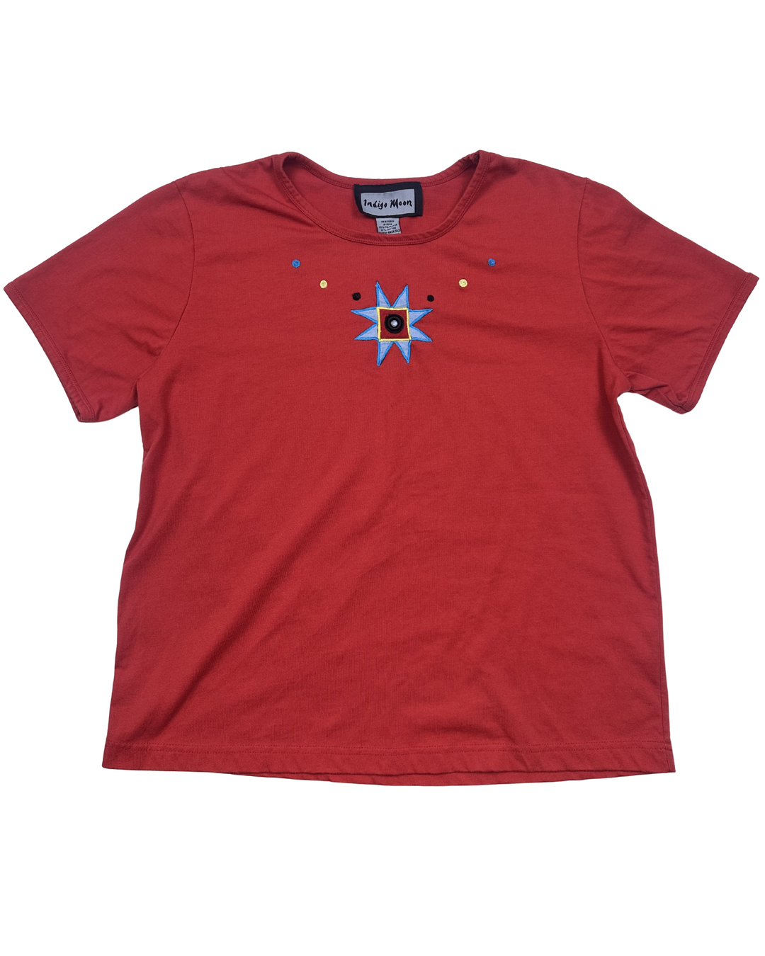 Indigo Moon Southwest Star Embroidered T-Shirt (women's medium)