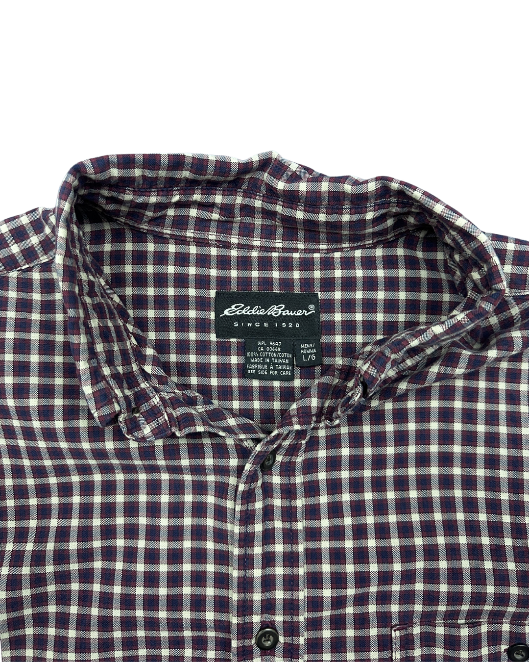 Eddie Bauer Plaid Button-Down Long Sleeve Shirt (Large)
