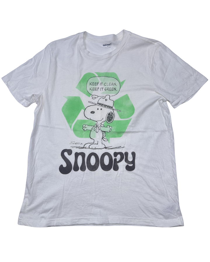 Snoopy Keep It Clean Keep It Green Old Navy Graphic T-Shirt (medium)