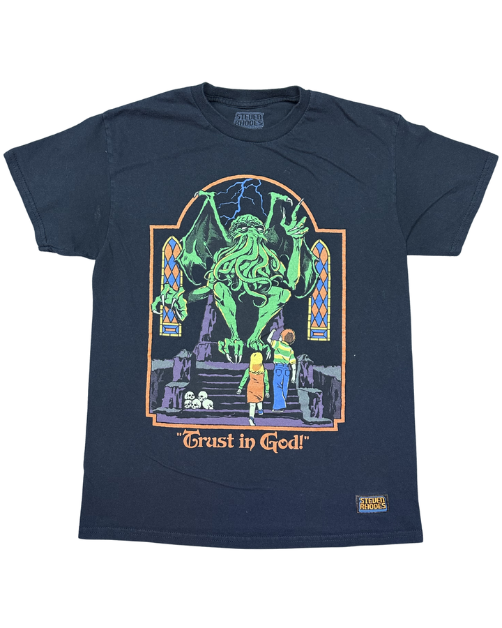 Steven Rhodes Trust in God Cthulhu T-Shirt (Medium)